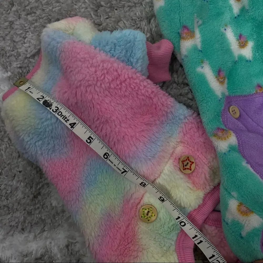 Set of 3 Fuzzy/Fleece Pet Pajamas Small